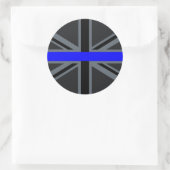 Thin Blue Line Union Jack Decor Runder Aufkleber (Tasche)
