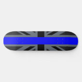 Thin Blue Line Union Jack Decor Skateboard (Horizontal)