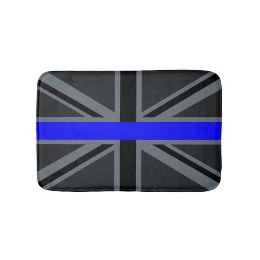 Thin Blue Line Union Jack Design Badematte (Vorderseite)