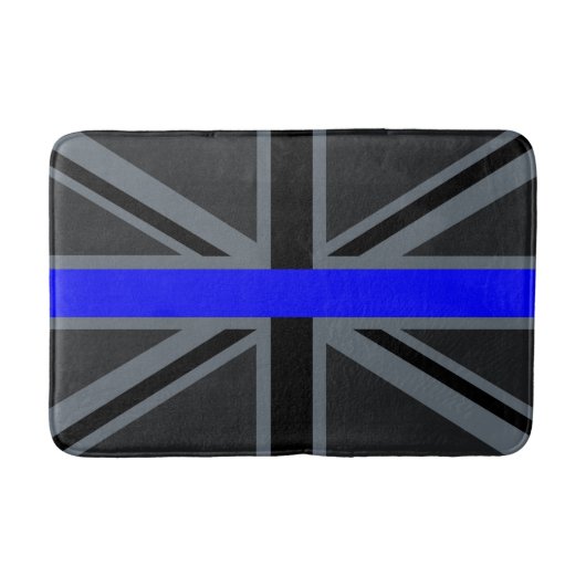 Thin Blue Line Union Jack Design Badematte (Vorderseite)