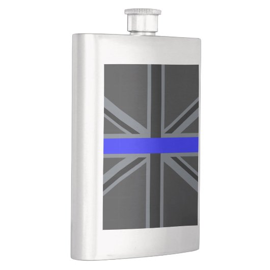 Thin Blue Line Union Jack Design Flachmann (Rechts)