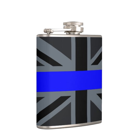 Thin Blue Line Union Jack Design Flachmann (Rechts)