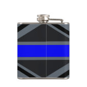 Thin Blue Line Union Jack Design Flachmann (Rückseite)