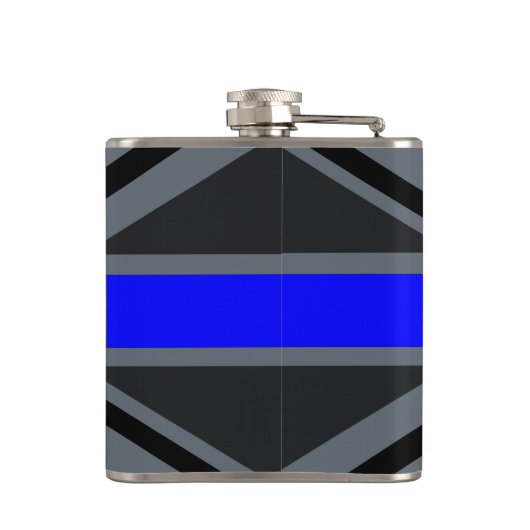 Thin Blue Line Union Jack Design Flachmann (Rückseite)
