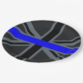 Thin Blue Line Union Jack Design Pappteller (Schrägansicht)