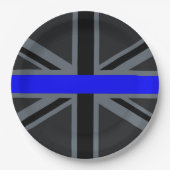 Thin Blue Line Union Jack Design Pappteller (Vorderseite)
