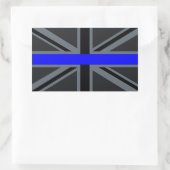 Thin Blue Line Union Jack Design Rechteckiger Aufkleber (Tasche)