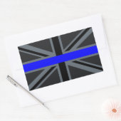 Thin Blue Line Union Jack Design Rechteckiger Aufkleber (Umschlag)