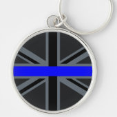 Thin Blue Line Union Jack Design Schlüsselanhänger (Vorne)