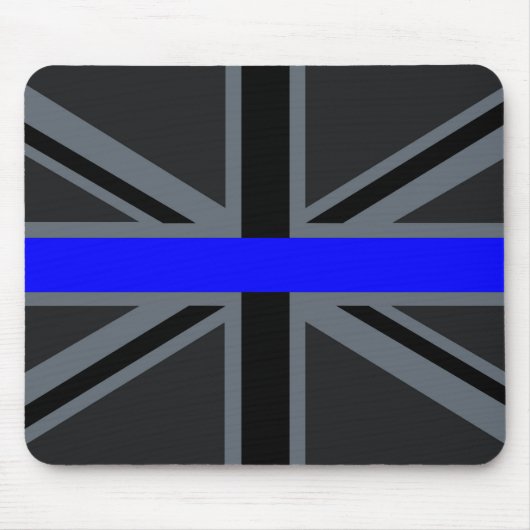 Thin Blue Line Union Jack Grafik Mousepad (Vorne)