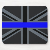 Thin Blue Line Union Jack Graphic Mousepad (Vorne)
