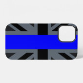 Thin Blue Line Union Jack iPhone Hülle (Rückseite (Horizontal))