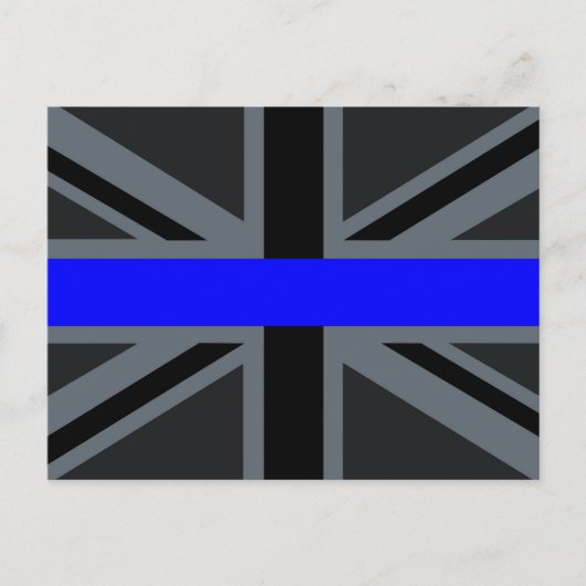 Thin Blue Line Union Jack Postkarte (Vorderseite)
