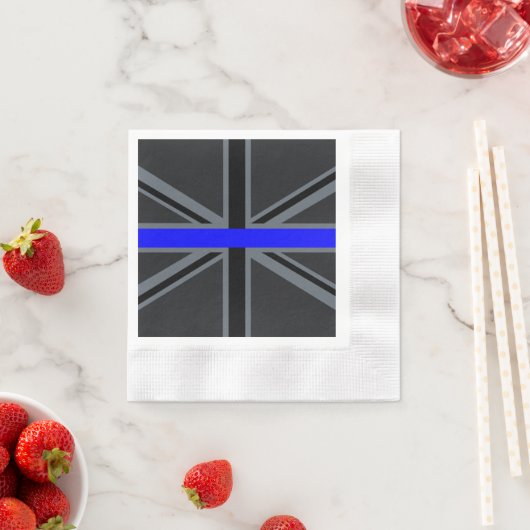 Thin Blue Line Union Jack Serviette (Beispiel)