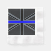 Thin Blue Line Union Jack Serviette (Vorderseite)