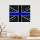 Thin Blue Line Union Jack Style Poster (Küche)