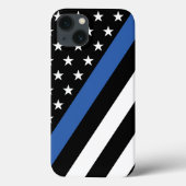 Thin Blue Line US Flagge Case-Mate iPhone Hülle (Rückseite)