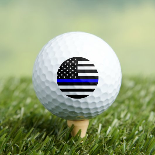 Thin Blue Line US-Flagge Golfball (Insitu T-Shirt)