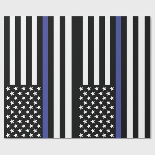 Thin Blue Line USA Flag Geschenkpapier (Flach)