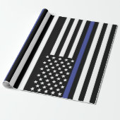 Thin Blue Line USA Flag Geschenkpapier (Ungerollt)