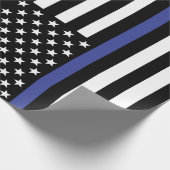 Thin Blue Line USA Flag Geschenkpapier (Ecke)