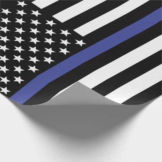 Thin Blue Line USA Flag Geschenkpapier (Ecke)