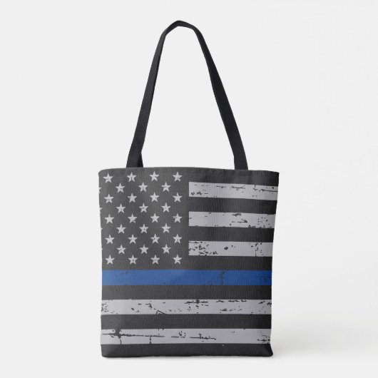 Thin Blue Line USA Flag - Polizeibeamte Tasche (Rückseite)