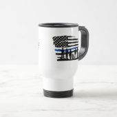 Thin Blue Line, USA Police Support, USA Flag Reisebecher (VorderseiteRechts)