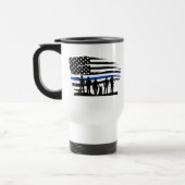 Thin Blue Line, USA Police Support, USA Flag Reisebecher (Links)