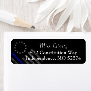 THIN BLUE LINE Vintag Betsy Ross American Flag