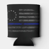 THIN BLUE LINE Vintage Betsy Ross Flag Dosenkühler (Rückseite)