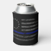 THIN BLUE LINE Vintage Betsy Ross Flag Dosenkühler (Kanne Rückseite)