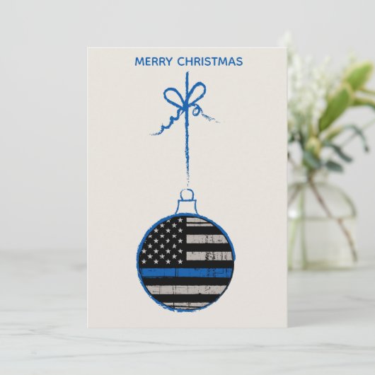 Thin Blue Line Weihnachten - Polizeifamilie (Stehend Vorderseite)