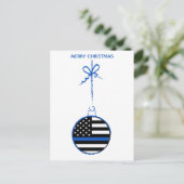 Thin Blue Line Weihnachtsstrafpolizei Feiertagspostkarte (Stehend Vorderseite)