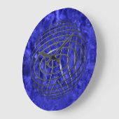 Thin Blue Line Wire Globe Große Wanduhr (Winkel)