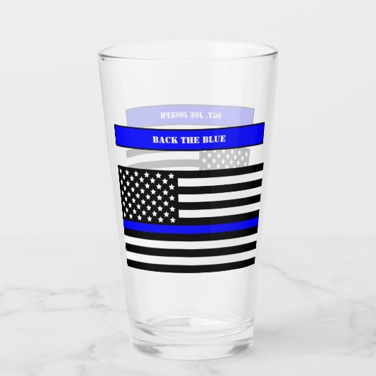 [Thin Blue Line] Zurück zum Blue Police Pint SVG Glas (Rückseite)