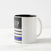 Thin Blue Line Zweifarbige Tasse (VorderseiteRechts)