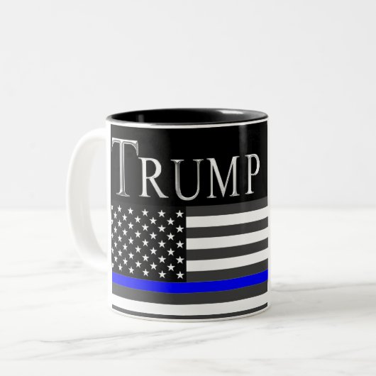 Thin Blue Line Zweifarbige Tasse (Vorderseite Links)