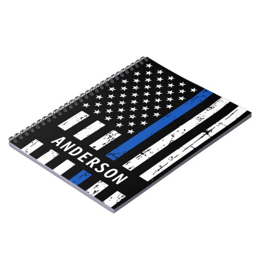 Thin Blue LinePersonalized Police Officer Notebook Notizblock (Linke Seite)