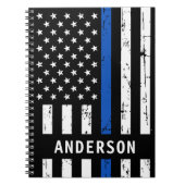 Thin Blue LinePersonalized Police Officer Notebook Notizblock (Vorderseite)
