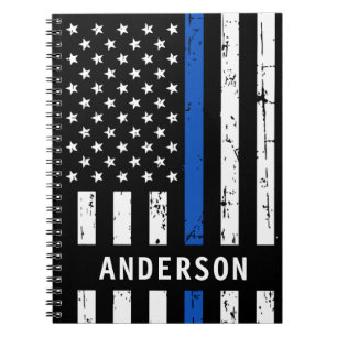 Thin Blue LinePersonalized Police Officer Notebook Notizblock