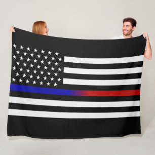 Thin Blue/Red Line-Flag Fleecedecke