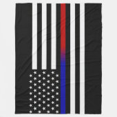 Thin Blue/Red Line-Flag Fleecedecke (Vorderseite)