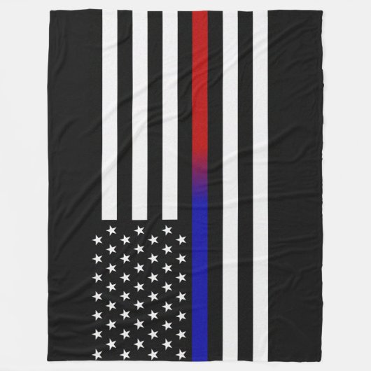 Thin Blue/Red Line-Flag Fleecedecke (Vorderseite)