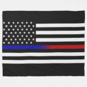 Thin Blue/Red Line-Flag Fleecedecke (Vorderseite (Horizontal))