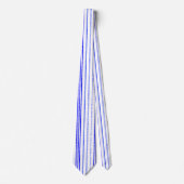 Thin Blue Speckled Vertical Line Muster Neck Tie Krawatte (Vorderseite)
