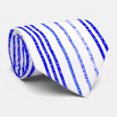 Thin Blue Speckled Vertical Line Muster Neck Tie Krawatte (Gerollt)