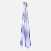 Thin Blue Speckled Vertical Line Muster Neck Tie Krawatte (Rückseite)