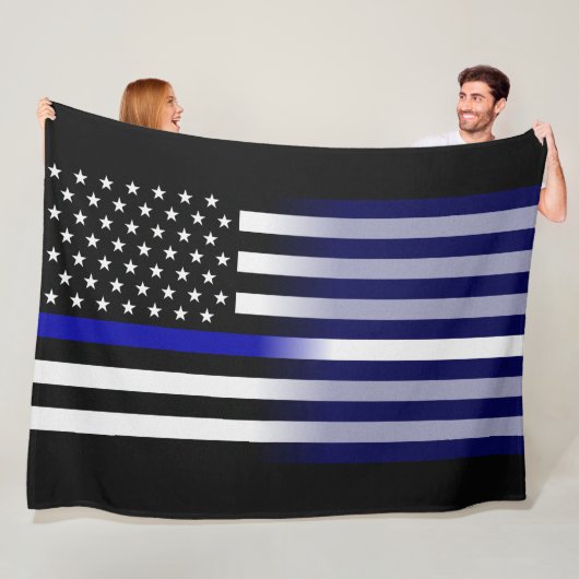 Thin Blue/White Line Flag Fleecedecke (Beispiel)