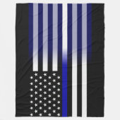 Thin Blue/White Line Flag Fleecedecke (Vorderseite)